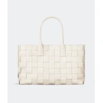 Khaite Maxi Intreccio Tote in White - White Totes & Top-Handle Bags - The Lotus Tote Bag - Shop at Luxury Shoes 
