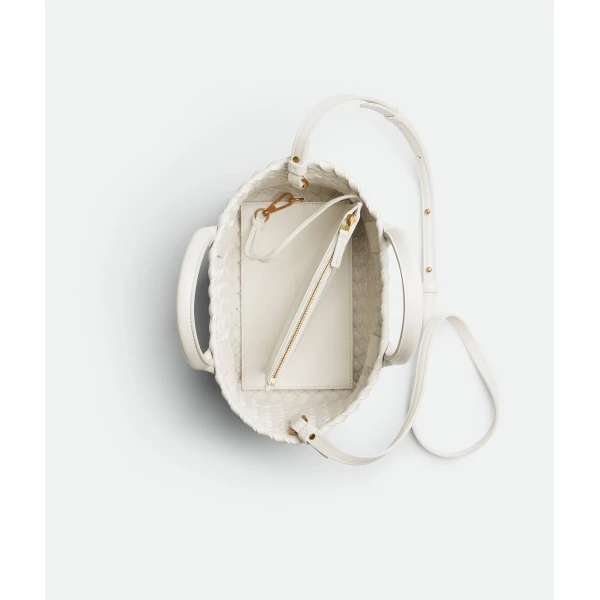 Khaite Mini Cabat in White - White Mini Bags - The Lotus Tote Bag - Shop at Luxury Shoes 