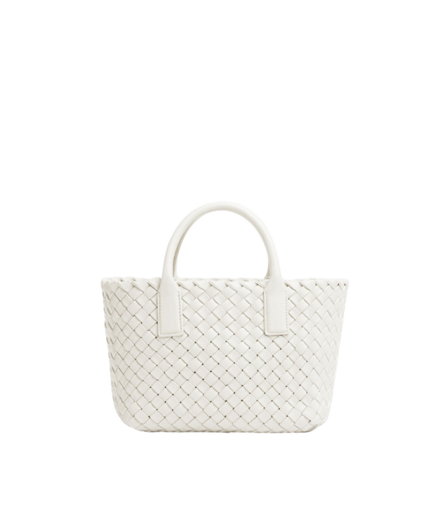 Khaite Mini Cabat in White - White Mini Bags - The Lotus Tote Bag - Shop at Luxury Shoes 