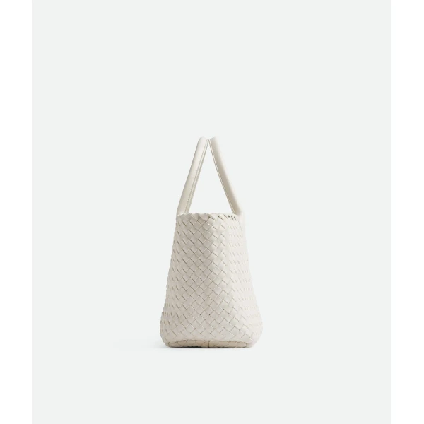 Khaite Small Cabat in White - White Totes & Top-Handle Bags - The Lotus Tote Bag - Shop at Luxury Shoes 