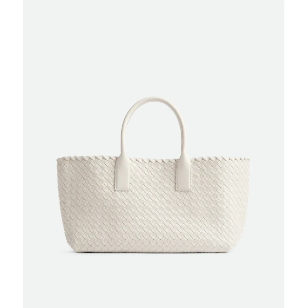Khaite Small Cabat in White - White Totes & Top-Handle Bags - The Lotus Tote Bag - Shop at Luxury Shoes 