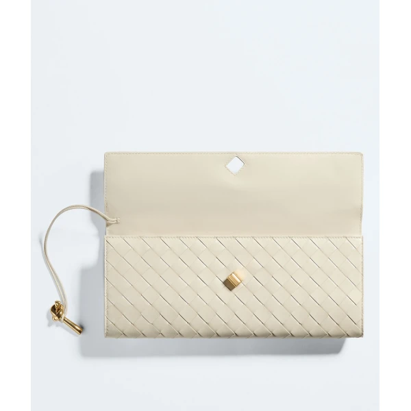 Khaite Women's Andiamo Clutch in Sea salt - White Clutch Bags - The Lotus Tote Bag - Shop at Luxury Shoes 