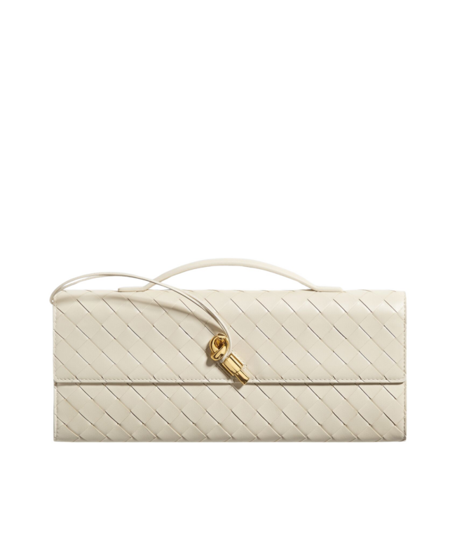 Khaite Women's Andiamo Clutch in Sea salt - White Clutch Bags - The Lotus Tote Bag - Shop at Luxury Shoes 
