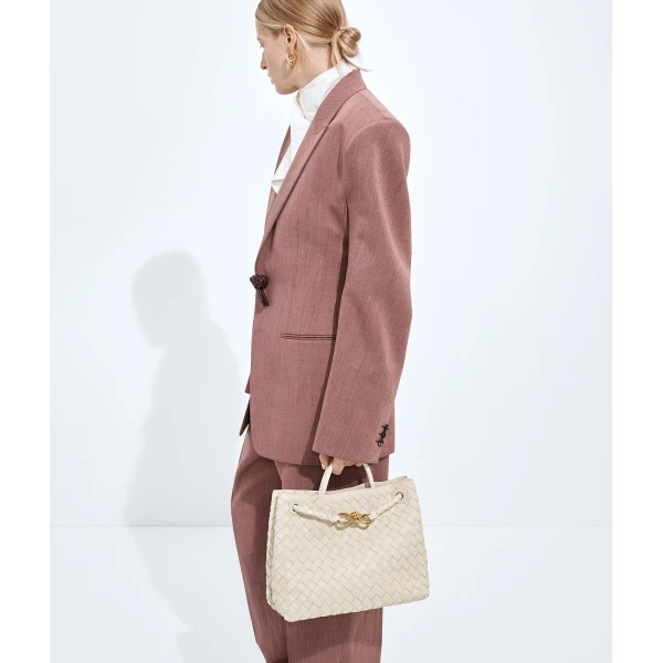 Khaite Women's Andiamo in Sea salt - White Totes & Top-Handle Bags - The Lotus Tote Bag - Shop at Luxury Shoes 