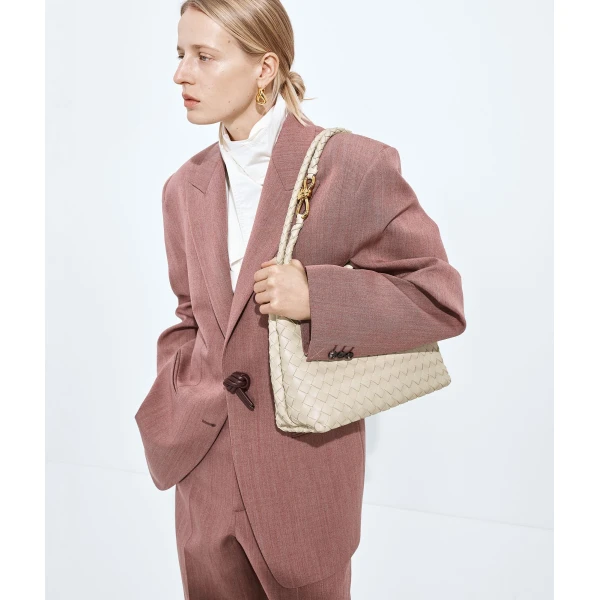 Khaite Women's Andiamo in Sea salt - White Totes & Top-Handle Bags - The Lotus Tote Bag - Shop at Luxury Shoes 