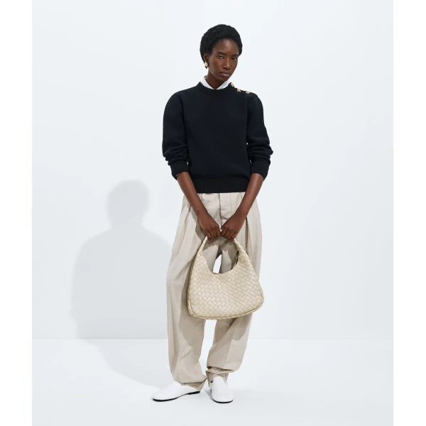 Khaite Women's Campana in Sea salt - White Shoulder & Crossbody Bags - The Lotus Tote Bag - Shop at Luxury Shoes 