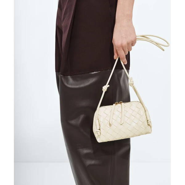 Khaite Women's Intrecciato Concert Pouch in Sea salt - White Clutch Bags - The Lotus Tote Bag - Shop at Luxury Shoes 