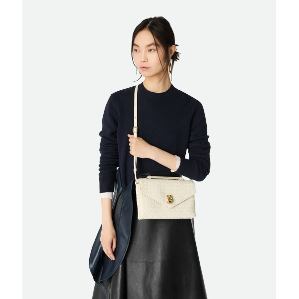 Khaite Women's Knot Lock in Sea salt - White Clutch Bags - The Lotus Tote Bag - Shop at Luxury Shoes 