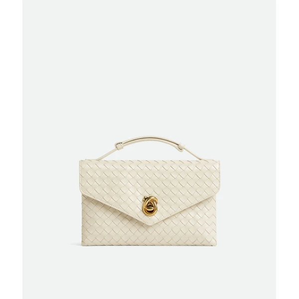Khaite Women's Knot Lock in Sea salt - White Clutch Bags - The Lotus Tote Bag - Shop at Luxury Shoes 