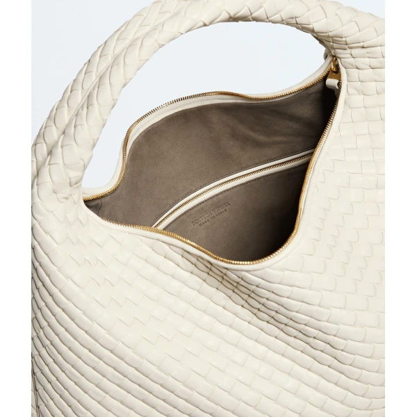Khaite Women's Maxi Veneta in Sea salt - White Shoulder & Crossbody Bags - The Lotus Tote Bag - Shop at Luxury Shoes 