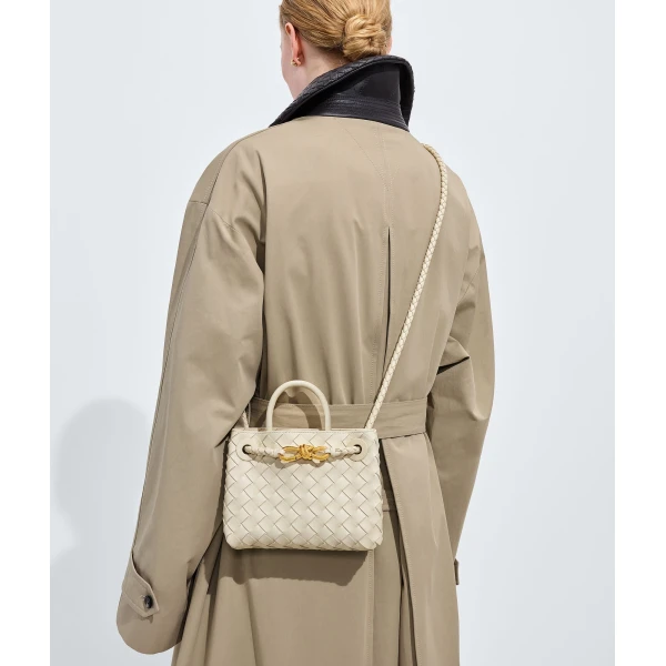 Khaite Women's Mini Andiamo in Sea salt - White Mini Bags - The Lotus Tote Bag - Shop at Luxury Shoes 