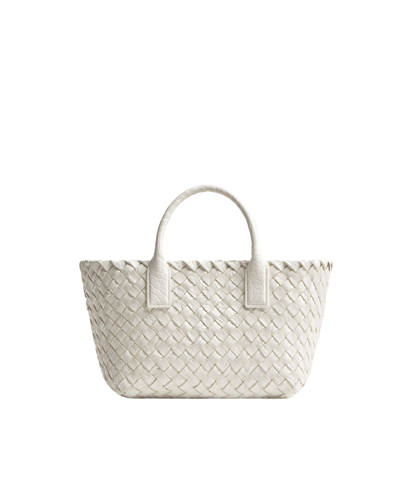 White-Womens-Mini-Cabat-in-White-coveti87989_nobg Khaite Women's Mini Cabat in White - White Mini Bags - The Lotus Tote Bag - Shop at Luxury Shoes