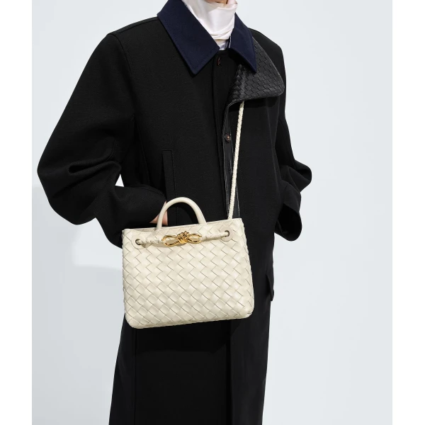 Khaite Women's Small Andiamo in Sea salt - White Totes & Top-Handle Bags - The Lotus Tote Bag - Shop at Luxury Shoes 