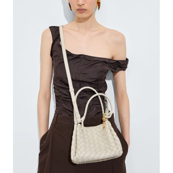 Khaite Women's Small Parachute in Sea salt - White Shoulder & Crossbody Bags - The Lotus Tote Bag - Shop at Luxury Shoes 