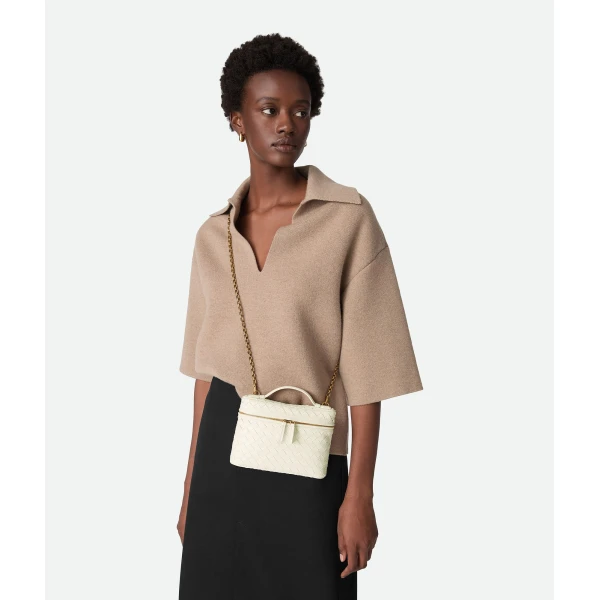 Khaite Women's Small Soft Vanity in Sea salt - White Clutch Bags - The Lotus Tote Bag - Shop at Luxury Shoes 
