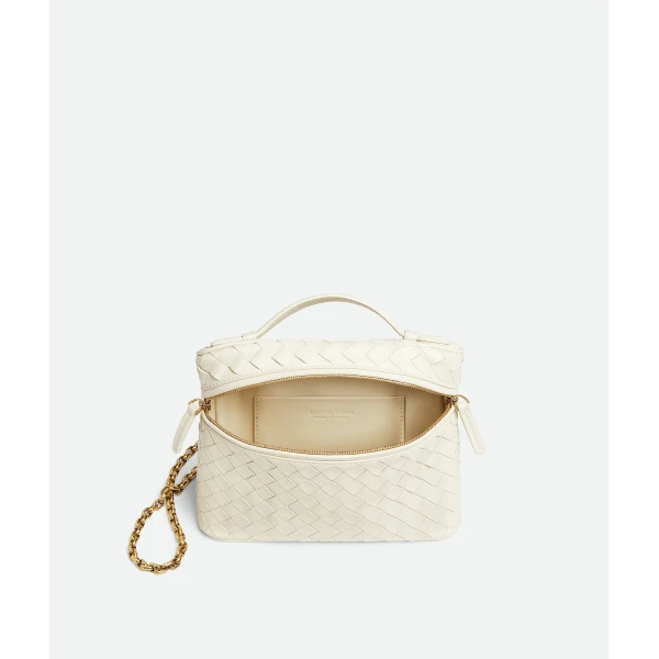 Khaite Women's Small Soft Vanity in Sea salt - White Clutch Bags - The Lotus Tote Bag - Shop at Luxury Shoes 