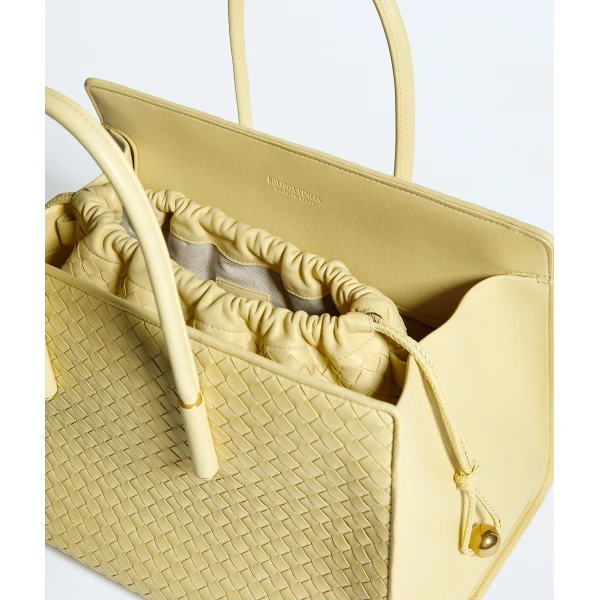 Khaite Women's Dustbag  in Butter yellow - Yellow Shoulder & Crossbody Bags - The Lotus Tote Bag - Shop at Luxury Shoes 