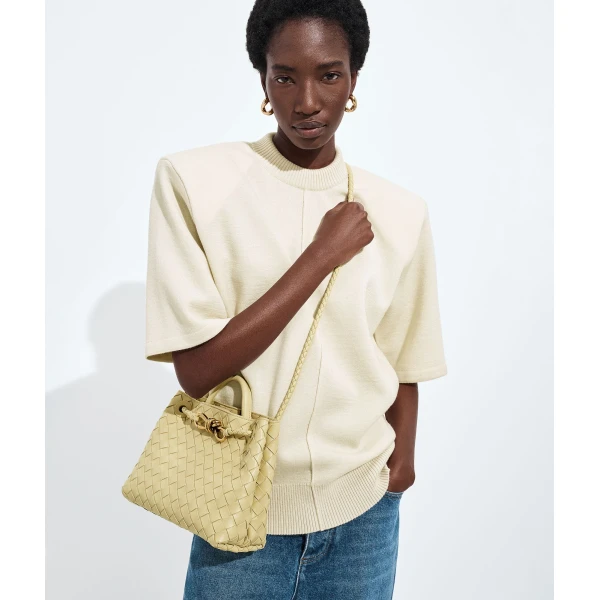 Khaite Women's Small Andiamo in Butter yellow - Yellow Totes & Top-Handle Bags - The Lotus Tote Bag - Shop at Luxury Shoes 