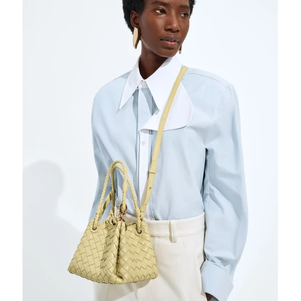 Khaite Women's Small Parachute in Butter yellow - Yellow Shoulder & Crossbody Bags - The Lotus Tote Bag - Shop at Luxury Shoes 