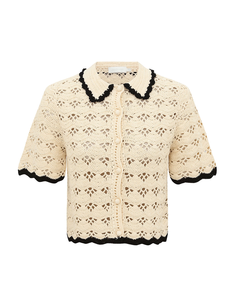 Zimmermann Aster Crochet Polo Top