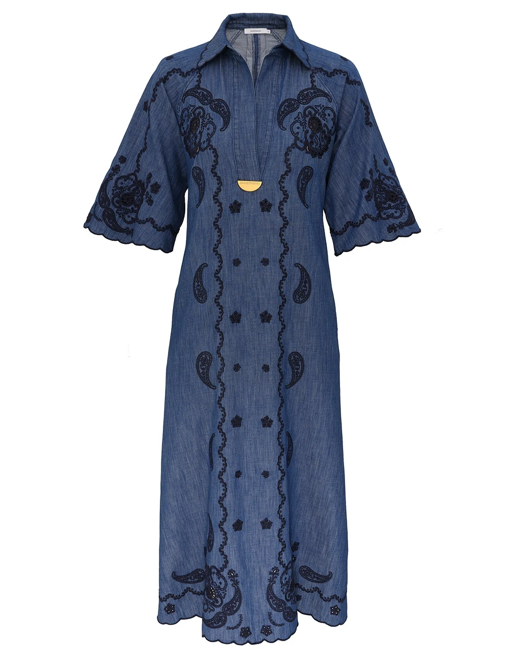 Zimmermann Aster Embroidered Denim Midi | Ready to Wear Collection Luxury Shoes Elevate your elegance in this Zimmermann Pants available now at Luxury Shoes