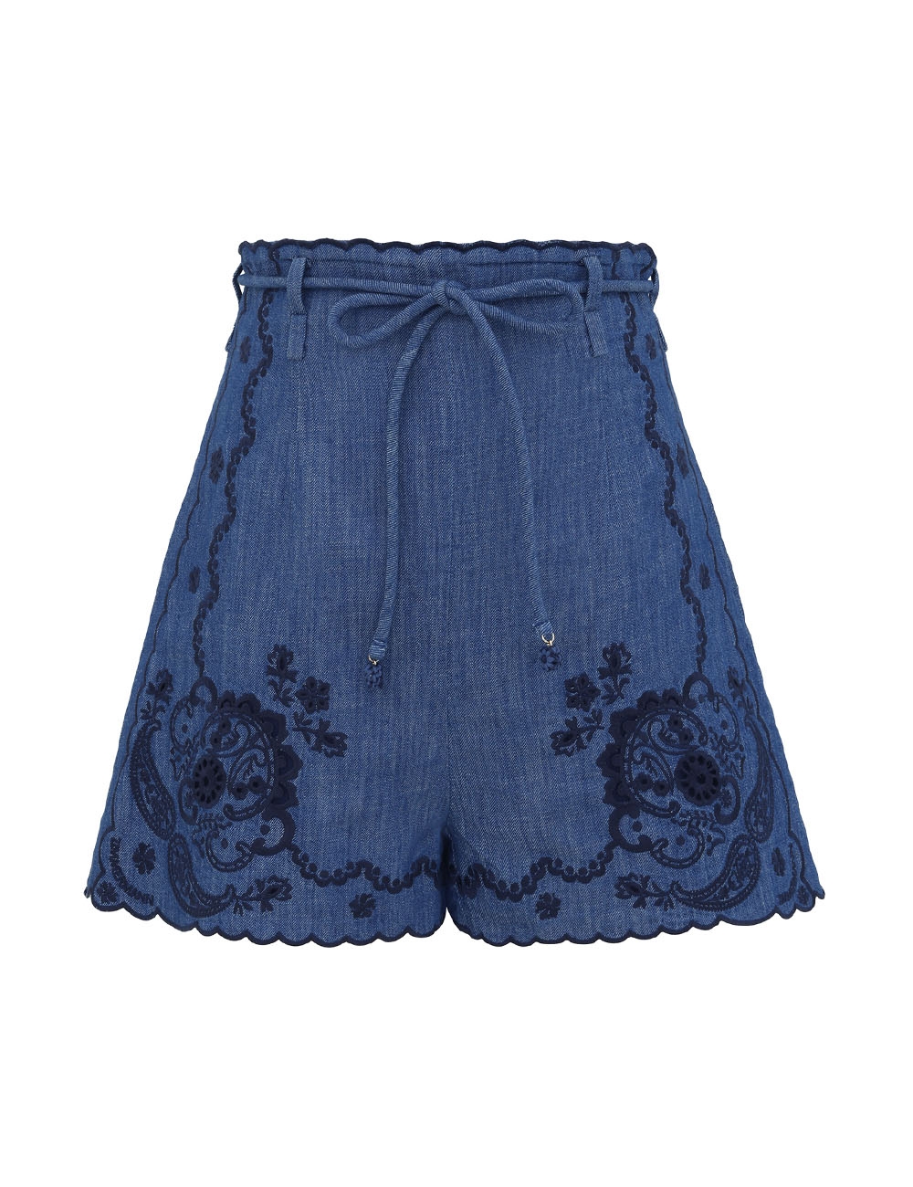 Zimmermann Aster Embroidered Denim Short