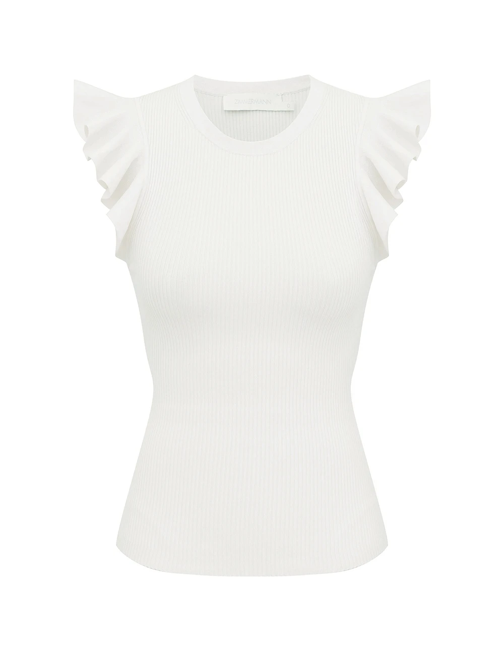 Zimmermann Aster Frill Racer Tank | Ready to Wear Collection Luxury Shoes Elevate your elegance in this Zimmermann Tops available now at Luxury Shoes