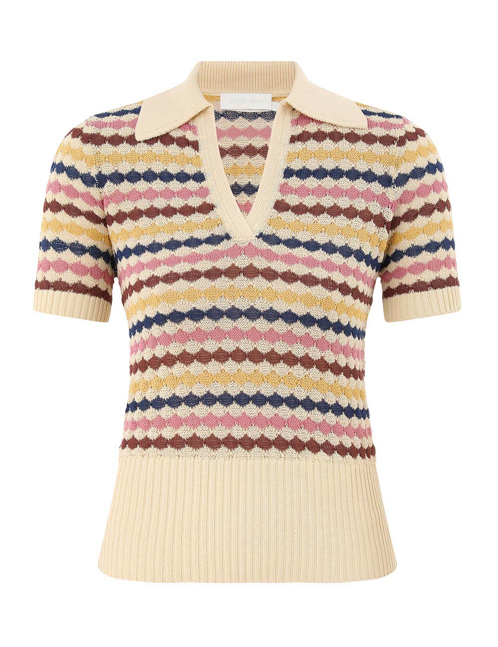 Zimmermann Awaken Scallop Knit Polo