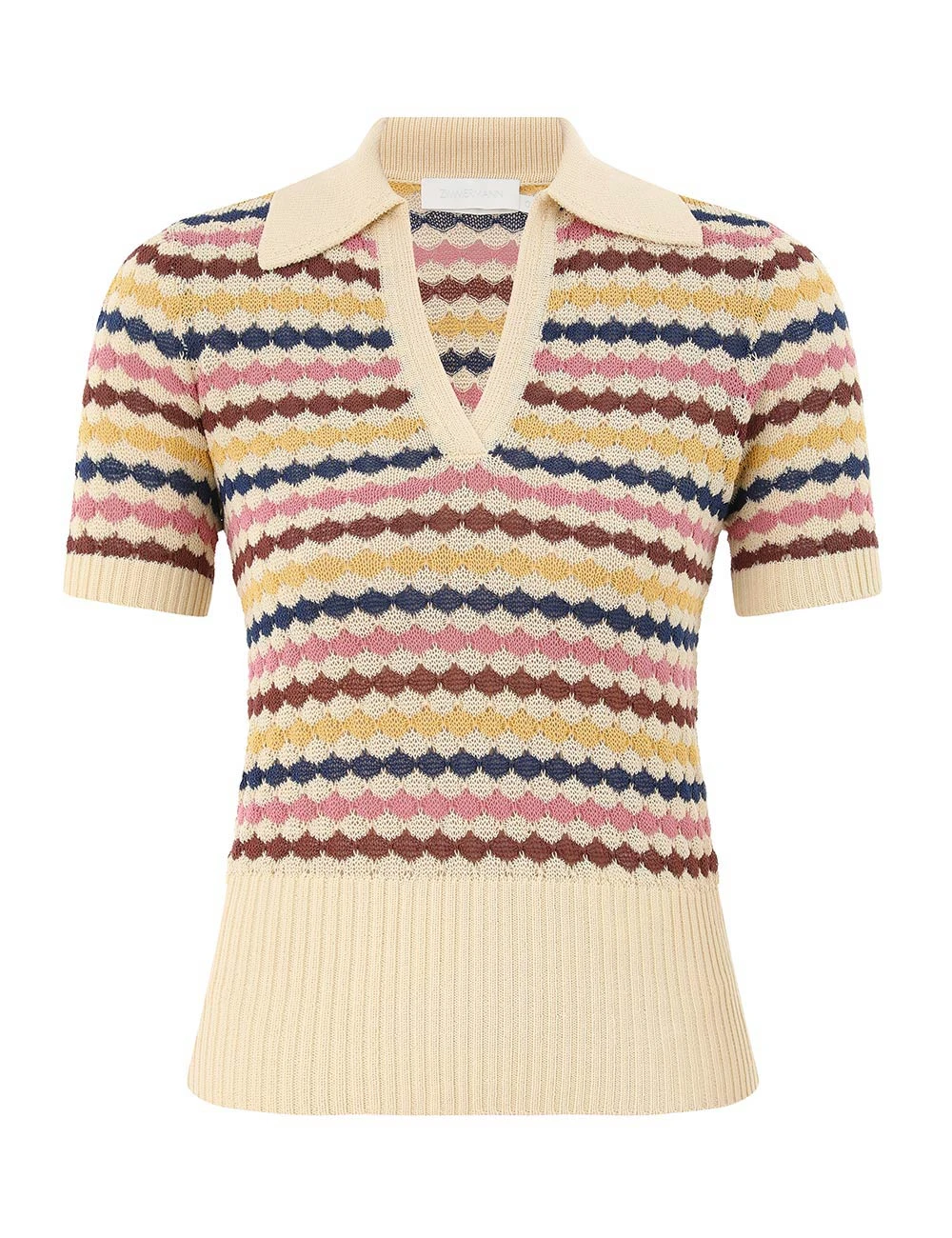 Zimmermann Awaken Scallop Knit Polo | Ready to Wear Collection Luxury Shoes Elevate your elegance in this Zimmermann Knitwear available now at Luxury Shoes