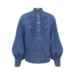 Zimmermann Denim Applique Shirt | Ready to Wear Collection Luxury Shoes Elevate your elegance in this Zimmermann Pants available now at Luxury Shoes