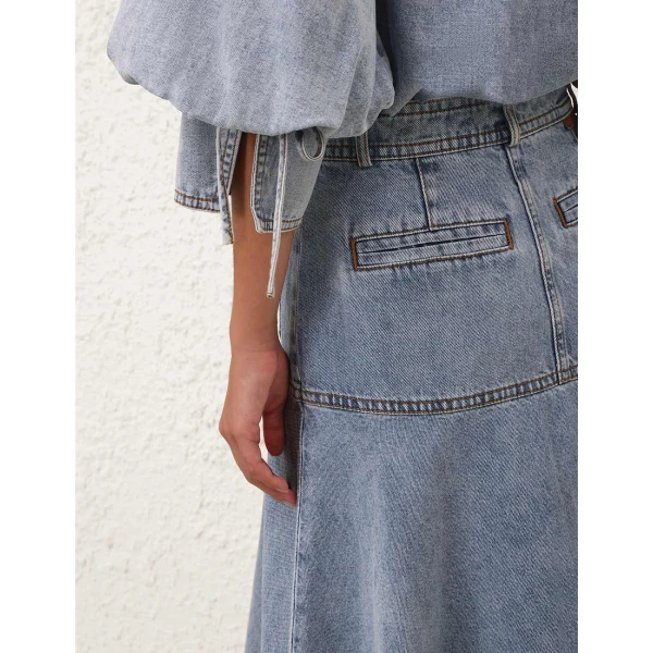 Zimmermann Denim Midi Skirt, view 5