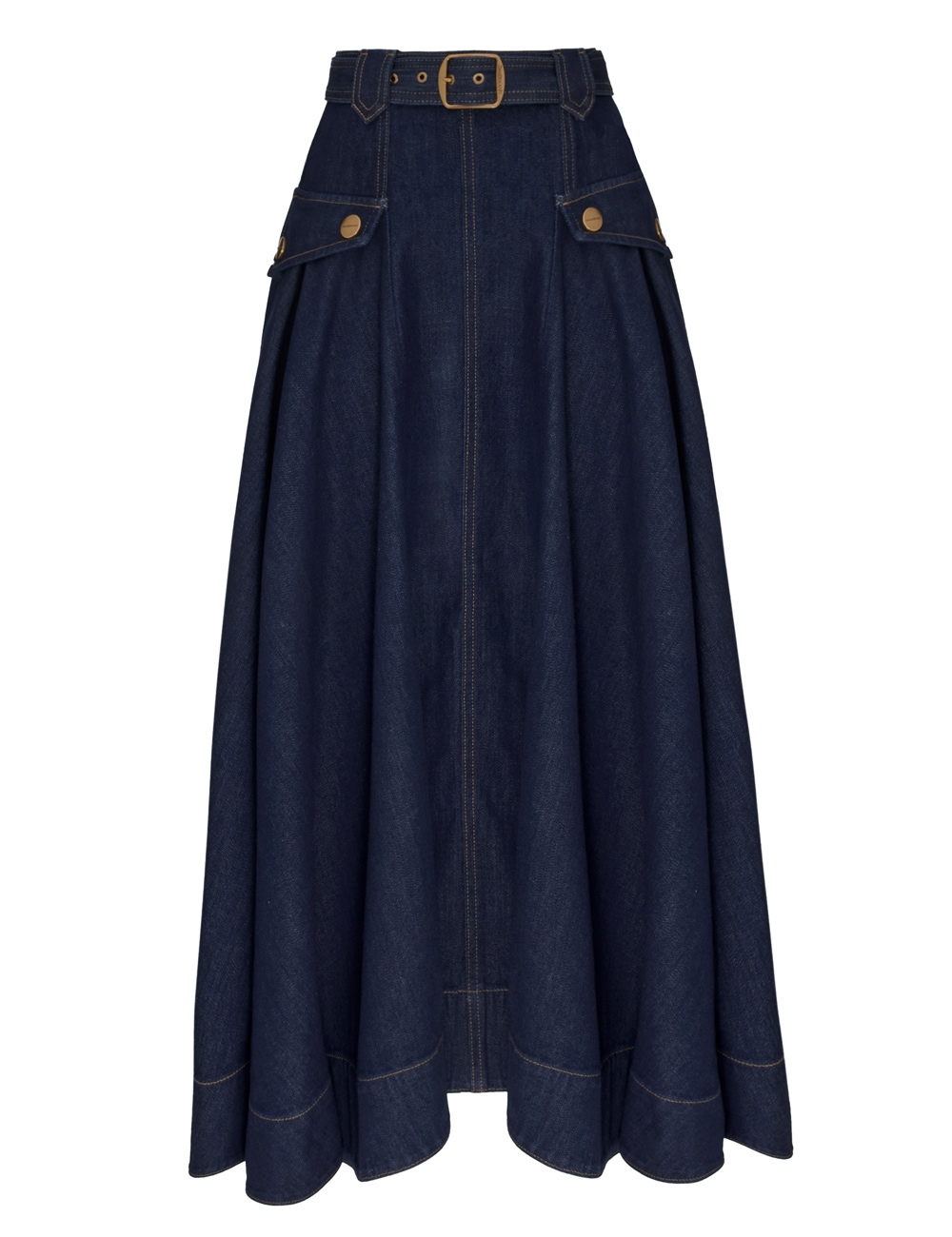 Zimmermann Denim Utility Midi Skirt