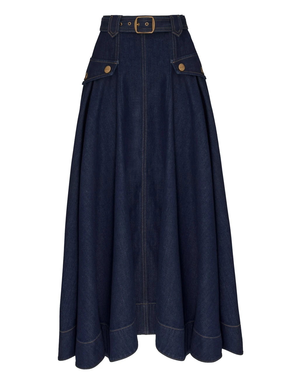 Zimmermann Denim Utility Midi Skirt | Ready to Wear Collection Luxury Shoes Zimmermann Denim Utility Midi Skirt