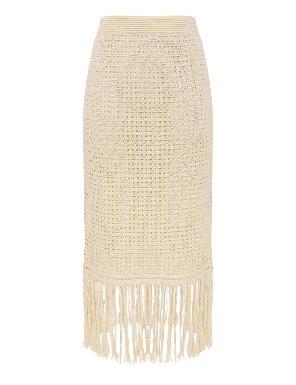 Zimmermann Indra Fringe Midi Skirt | Ready to Wear Collection Luxury Shoes Elevate your elegance in this Zimmermann Skirts available now at Luxury Shoes