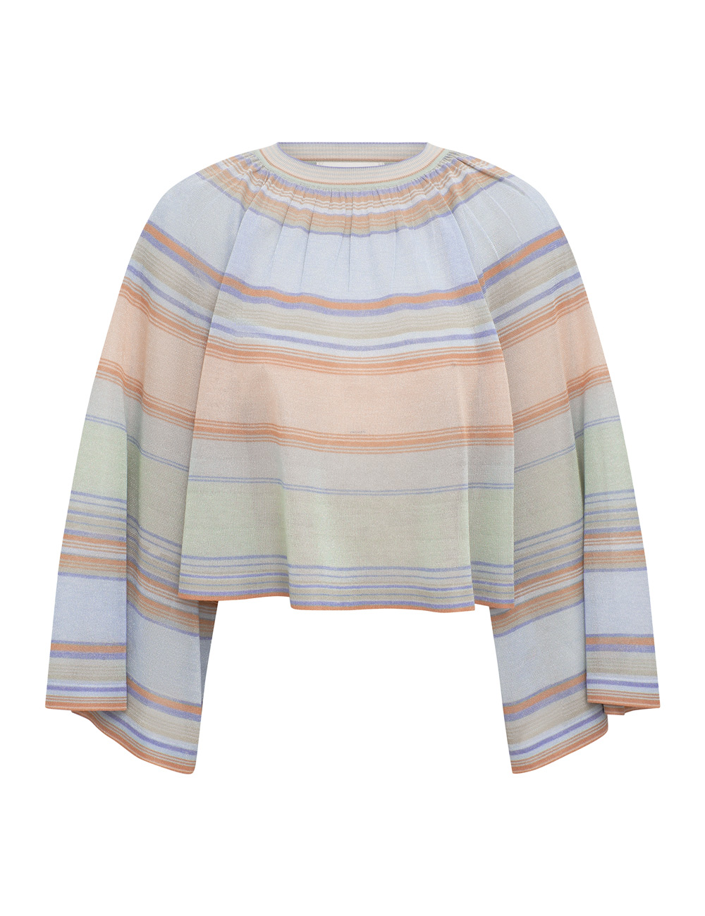 Zimmermann Indra Stripe Bell Sleeve Top