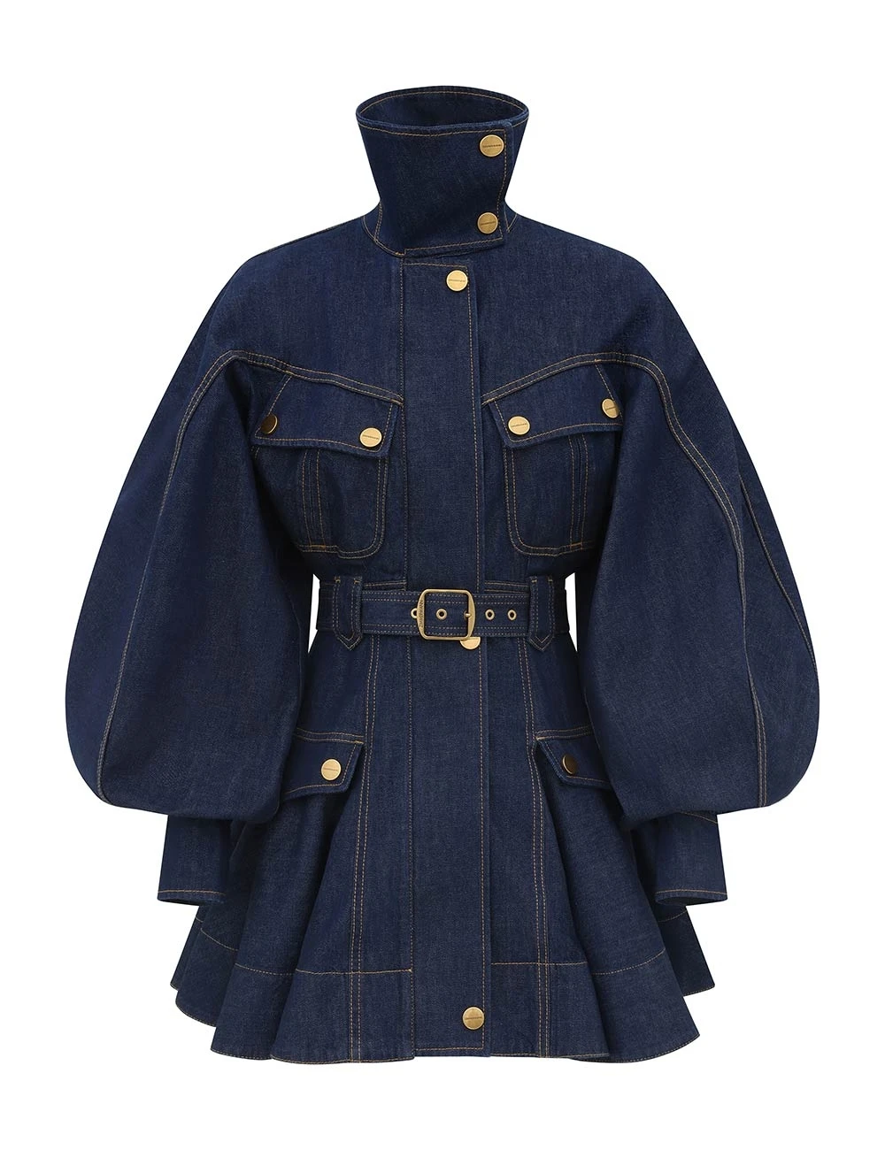Zimmermann Luna Denim Utility Mini Dress | Ready to Wear Collection Luxury Shoes Elevate your elegance in this Zimmermann Dresses available now at Luxury Shoes