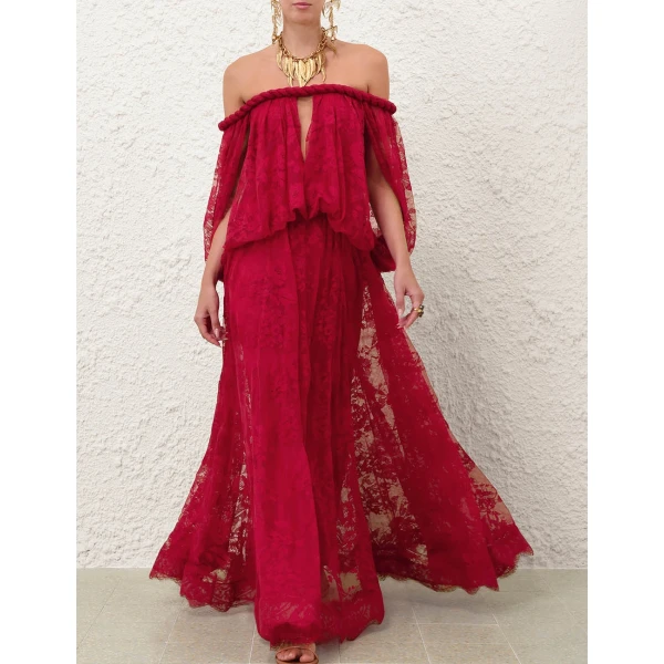 Zimmermann Luna Lace Billow Gown, view 2