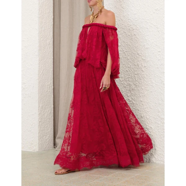 Zimmermann Luna Lace Billow Gown, view 3