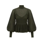 Zimmermann Luna Lace Knit Peplum Blouse | Ready to Wear Collection Luxury Shoes Elevate your elegance in this Zimmermann Knitwear available now at Luxury Shoes