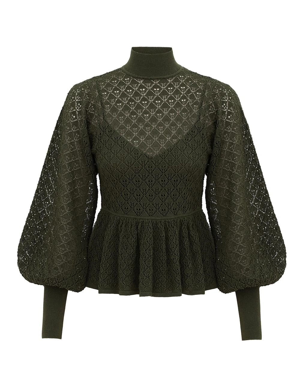 Zimmermann Luna Lace Knit Peplum Blouse | Ready to Wear Collection Luxury Shoes Elevate your elegance in this Zimmermann Knitwear available now at Luxury Shoes