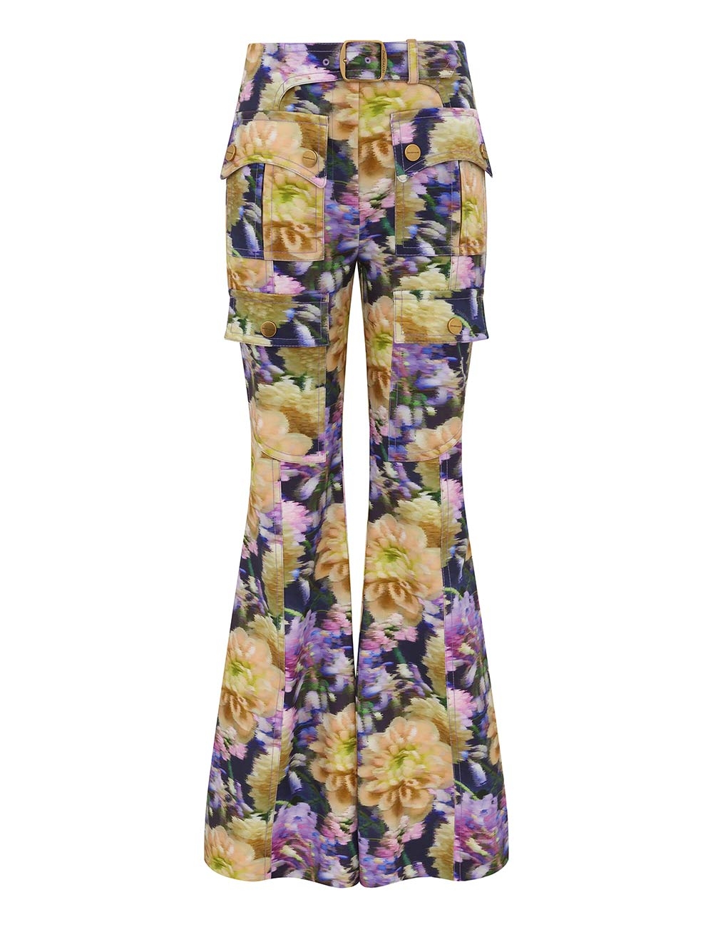 Zimmermann Luna Printed Drill Flare Pant