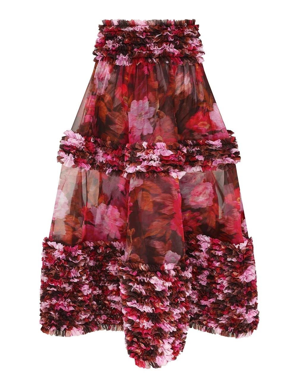 Zimmermann Luna Ruffle Midi Skirt | Ready to Wear Collection Luxury Shoes Elevate your elegance in this Zimmermann Skirts available now at Luxury Shoes