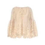 Zimmermann Luna Tiered Lace Blouse | Ready to Wear Collection Luxury Shoes Elevate your elegance in this Zimmermann Tops available now at Luxury Shoes
