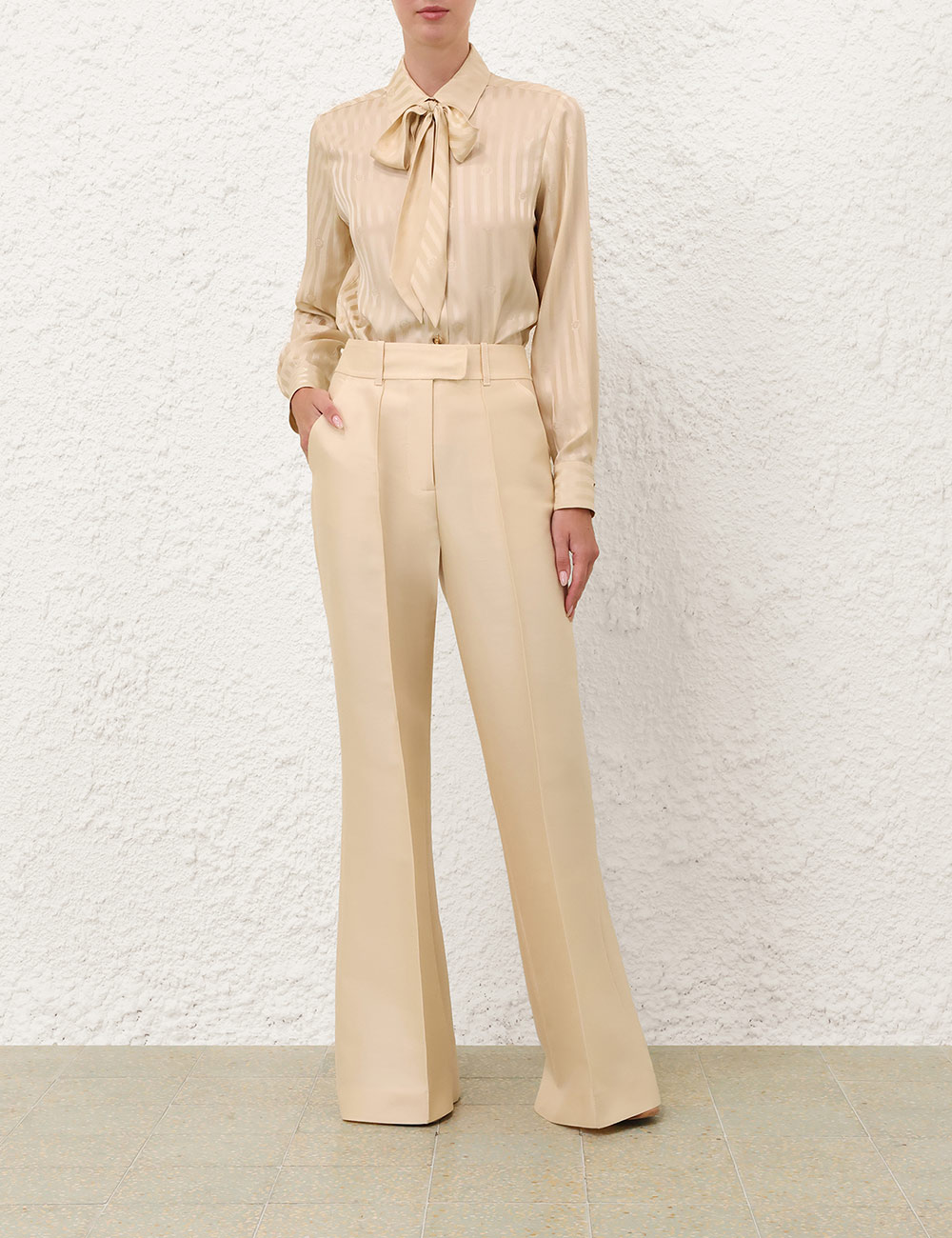 Zimmermann Luna Wool Silk Flare Pant
