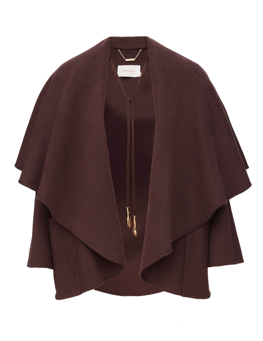 Zimmermann Luna Wool Tie Neck Cape