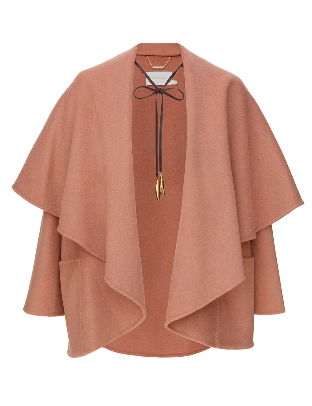 Zimmermann Luna Wool Tie Neck Cape