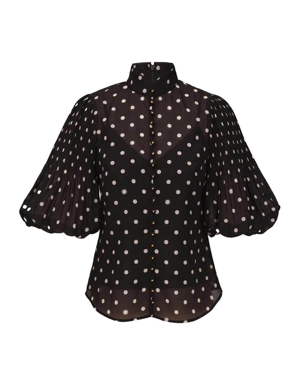 Zimmermann Pleated Button Blouse | Ready to Wear Collection Luxury Shoes Elevate your elegance in this Zimmermann Tops available now at Luxury Shoes