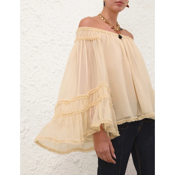 Elevate your elegance in this Zimmermann Tops available now at Luxury Shoes 