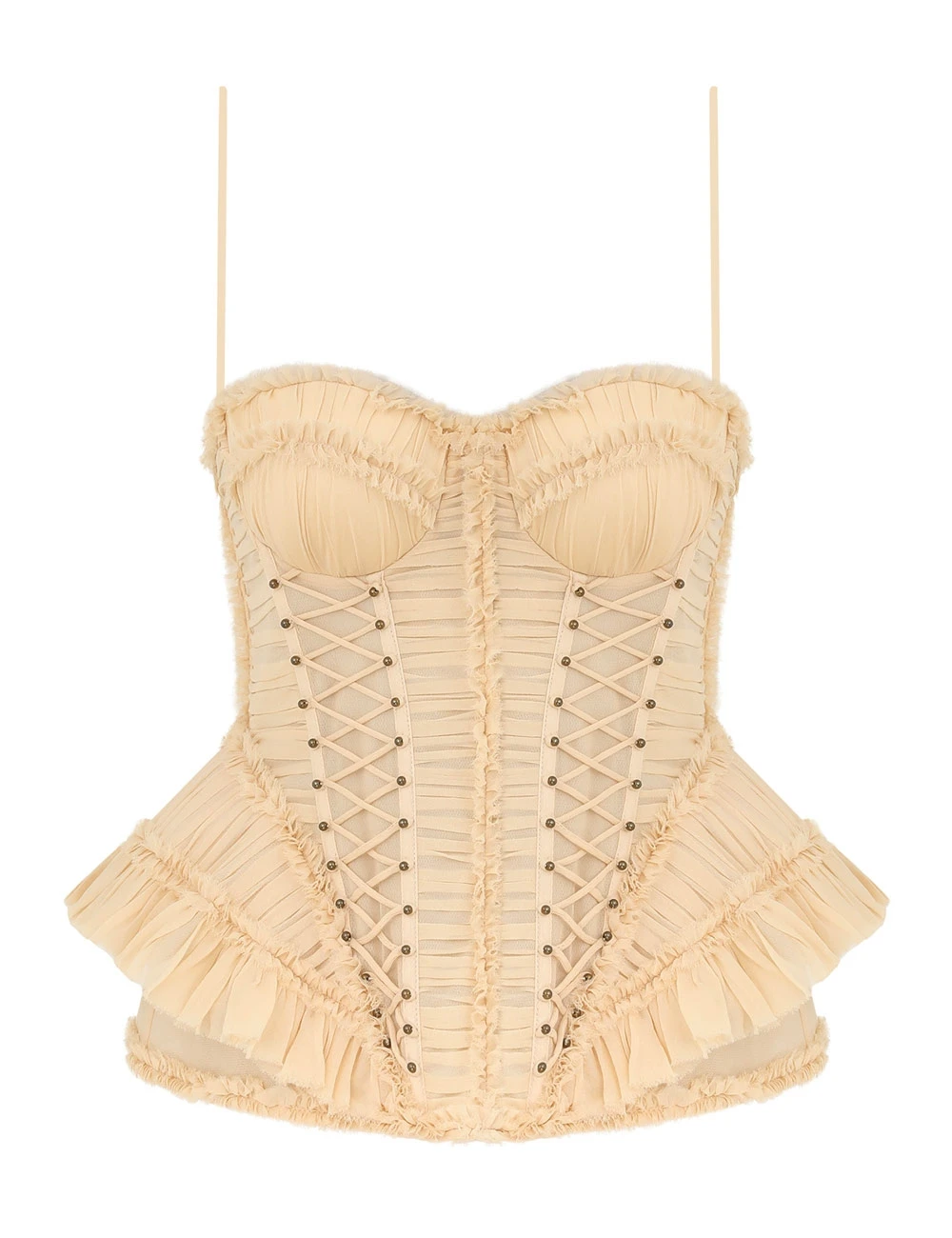 Zimmermann Rebellion Frayed Corset | Ready to Wear Collection Luxury Shoes Elevate your elegance in this Zimmermann Tops available now at Luxury Shoes