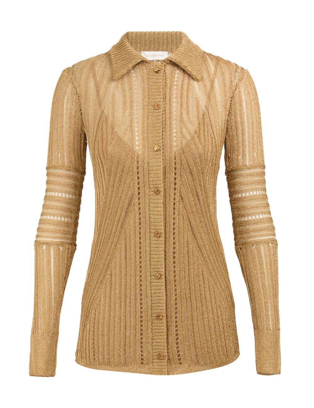 Zimmermann Rebellion Metallic Knit Shirt